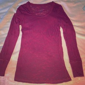 Vanity maroon burnout top